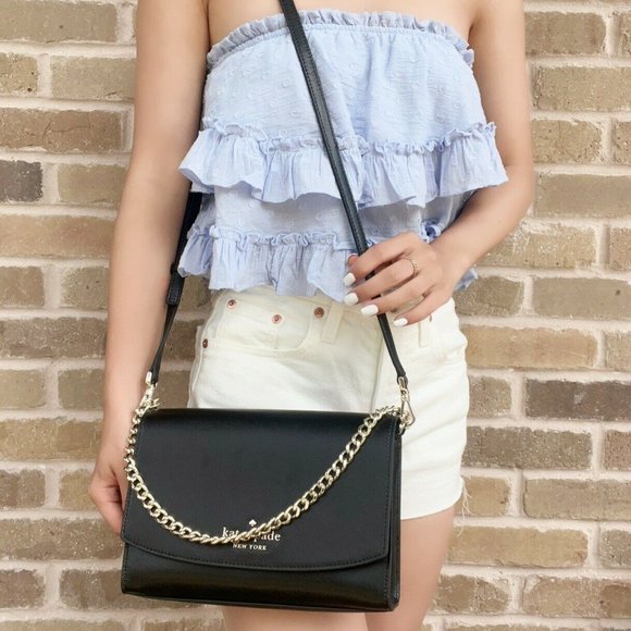 Kate Spade Convertible Crossbody Black Saffiano Leather - Picture 3 of 5